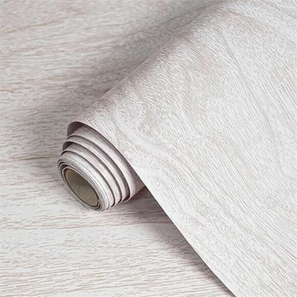 White Wood Contact Paper for Cabinets &Drawers Wood Grain Wallpaper Peel &Stick - Picture 7 of 7